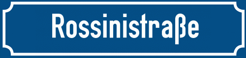 Straßenschild Rossinistraße zum kostenlosen Download