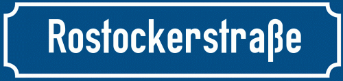 Straßenschild Rostockerstraße zum kostenlosen Download
