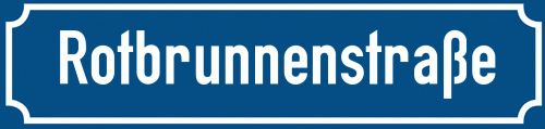 Straßenschild Rotbrunnenstraße zum kostenlosen Download