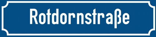 Straßenschild Rotdornstraße