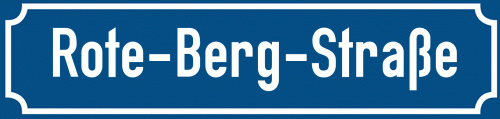 Straßenschild Rote-Berg-Straße zum kostenlosen Download