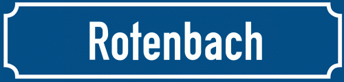 Straßenschild Rotenbach