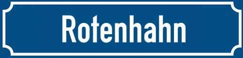 Straßenschild Rotenhahn