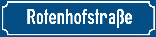 Straßenschild Rotenhofstraße