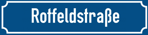 Straßenschild Rotfeldstraße