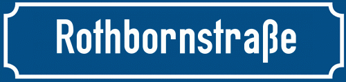 Straßenschild Rothbornstraße zum kostenlosen Download