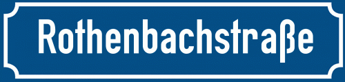 Straßenschild Rothenbachstraße zum kostenlosen Download