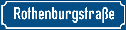 Straßenschild Rothenburgstraße zum kostenlosen Download