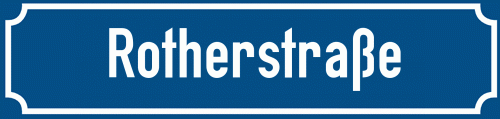 Straßenschild Rotherstraße