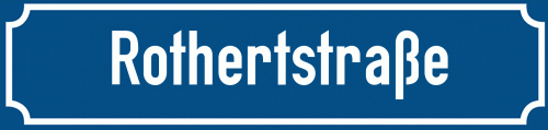 Straßenschild Rothertstraße