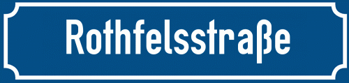 Straßenschild Rothfelsstraße