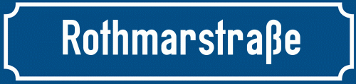 Straßenschild Rothmarstraße zum kostenlosen Download