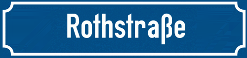 Straßenschild Rothstraße