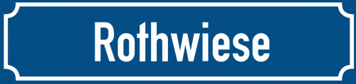 Straßenschild Rothwiese