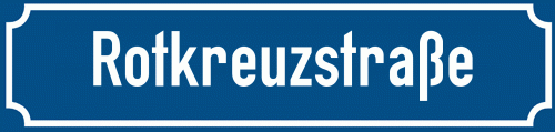 Straßenschild Rotkreuzstraße zum kostenlosen Download