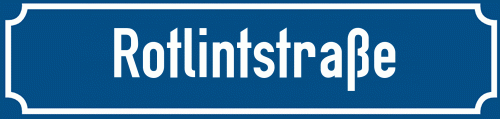 Straßenschild Rotlintstraße zum kostenlosen Download