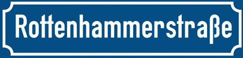 Straßenschild Rottenhammerstraße zum kostenlosen Download