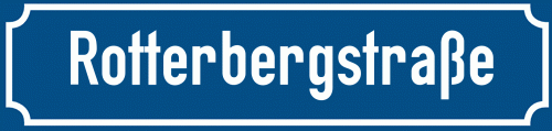 Straßenschild Rotterbergstraße
