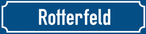 Straßenschild Rotterfeld zum kostenlosen Download