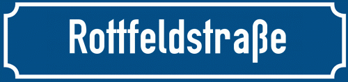 Straßenschild Rottfeldstraße