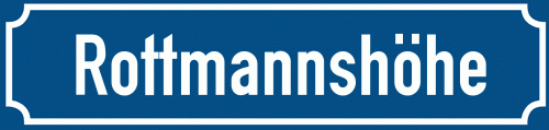 Straßenschild Rottmannshöhe