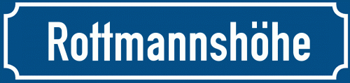 Straßenschild Rottmannshöhe zum kostenlosen Download