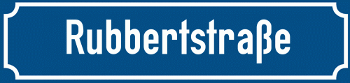 Straßenschild Rubbertstraße
