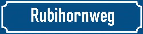 Straßenschild Rubihornweg