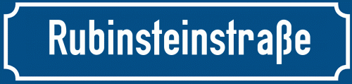 Straßenschild Rubinsteinstraße