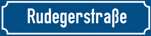 Straßenschild Rudegerstraße