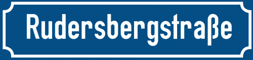 Straßenschild Rudersbergstraße