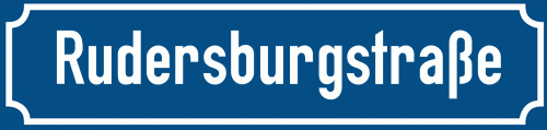 Straßenschild Rudersburgstraße zum kostenlosen Download