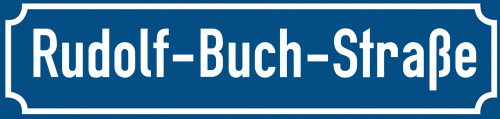 Straßenschild Rudolf-Buch-Straße