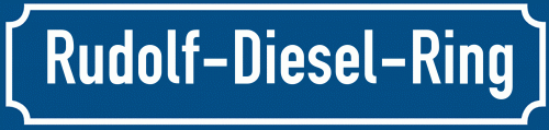 Straßenschild Rudolf-Diesel-Ring