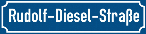 Straßenschild Rudolf-Diesel-Straße
