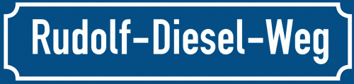 Straßenschild Rudolf-Diesel-Weg zum kostenlosen Download