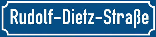 Straßenschild Rudolf-Dietz-Straße