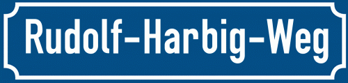 Straßenschild Rudolf-Harbig-Weg zum kostenlosen Download