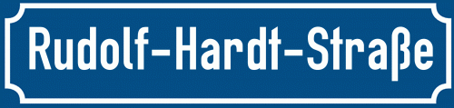 Straßenschild Rudolf-Hardt-Straße