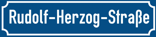 Straßenschild Rudolf-Herzog-Straße
