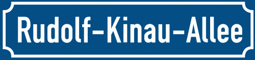 Straßenschild Rudolf-Kinau-Allee