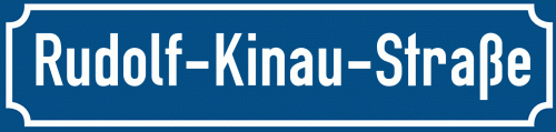 Straßenschild Rudolf-Kinau-Straße