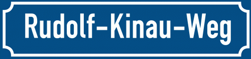 Straßenschild Rudolf-Kinau-Weg zum kostenlosen Download