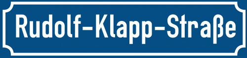 Straßenschild Rudolf-Klapp-Straße