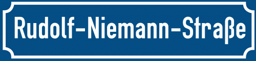 Straßenschild Rudolf-Niemann-Straße