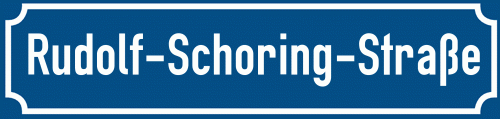 Straßenschild Rudolf-Schoring-Straße zum kostenlosen Download