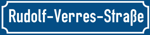 Straßenschild Rudolf-Verres-Straße