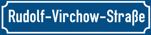 Straßenschild Rudolf-Virchow-Straße zum kostenlosen Download