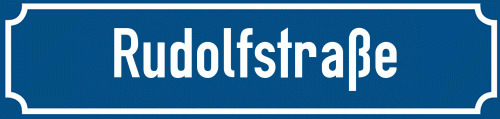 Straßenschild Rudolfstraße zum kostenlosen Download
