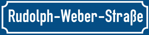Straßenschild Rudolph-Weber-Straße